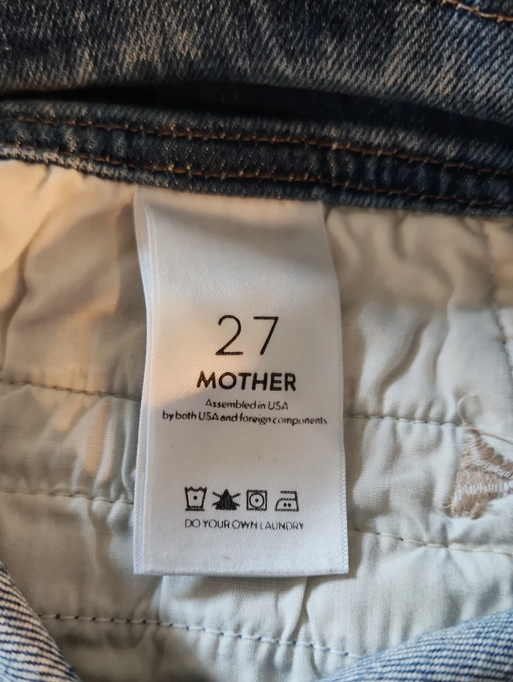 MOTHER Welt Front Greaser Wide Leg Jeans Champagne & Cowboys